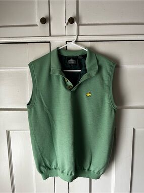 Green Masters Merino Wool Knit Polo Sweater Vest - Men’s Size M